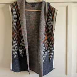 Lauren Michelle Woman's Southwestern Acrylic Vest Small