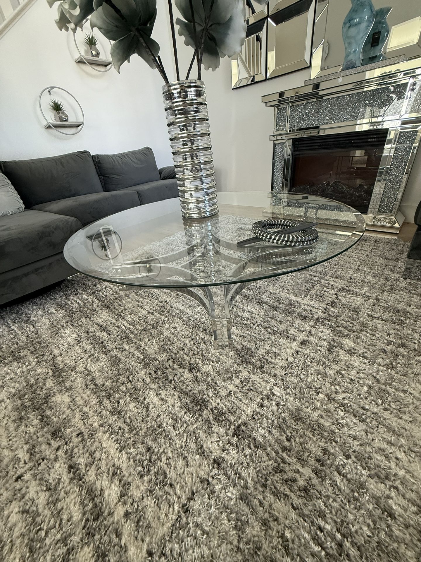 Glass & Chrome Coffee Table