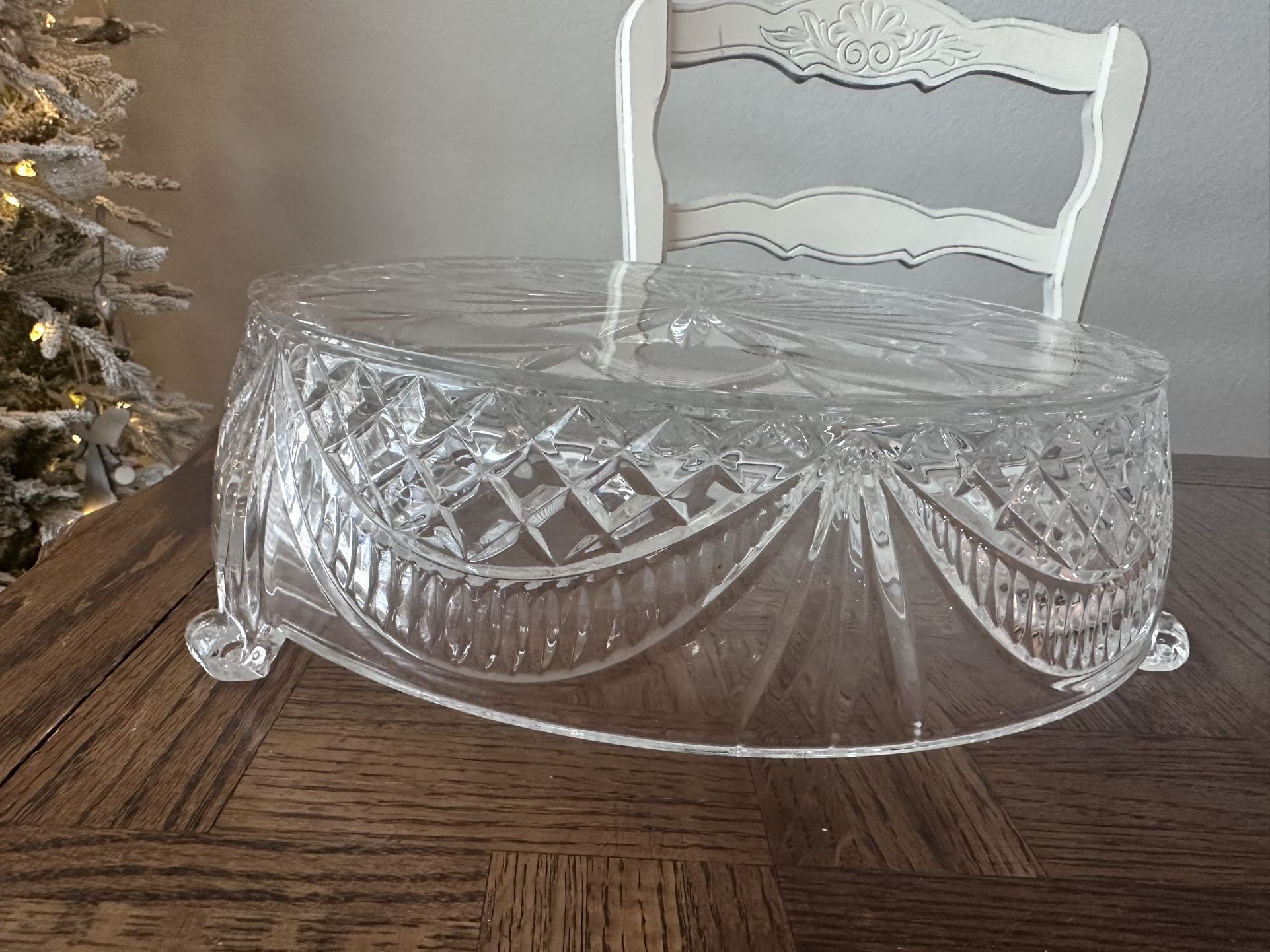 Big, Beautiful, crystal cake plate stand