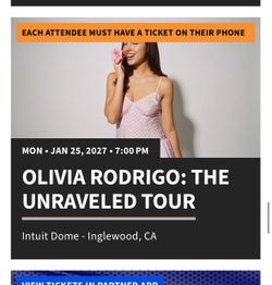 Olivia Rodrigo Unraveled Tour 1 Ticket