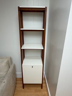 Pair of West Elm Mid-Century Bookshelves with Cabinets