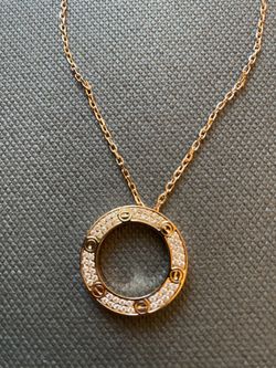 Gold Plated all Diamonds love necklace 