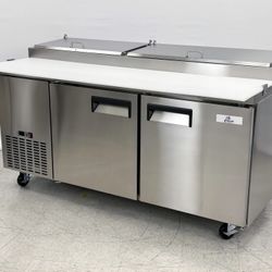 NSF Pizza Prep Table 71” SS door Refrigerator PICL2