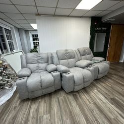 Gray Recliner With Massage Settings