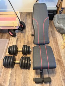 Adjustable Weight Bench & Weight Set