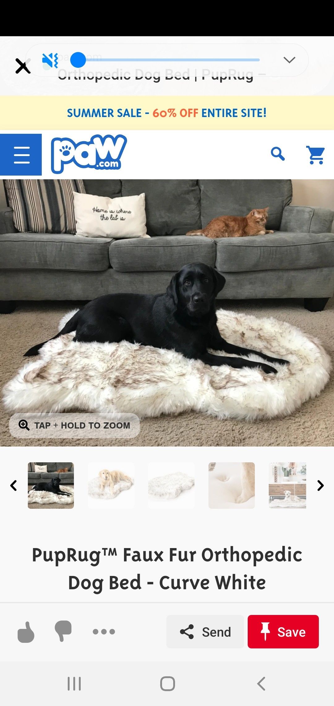 NEW! Top of the line memory foam dog bed, size is large Removable washable cover