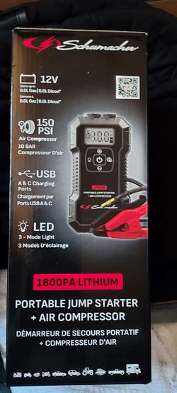 Schumacher 1800PA Lithium Portable Jump Starter + Air Compressor