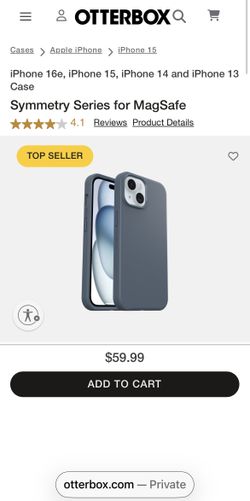 Otterbox Symmetry Case, MagSafe for iPhone 15, 14, 13