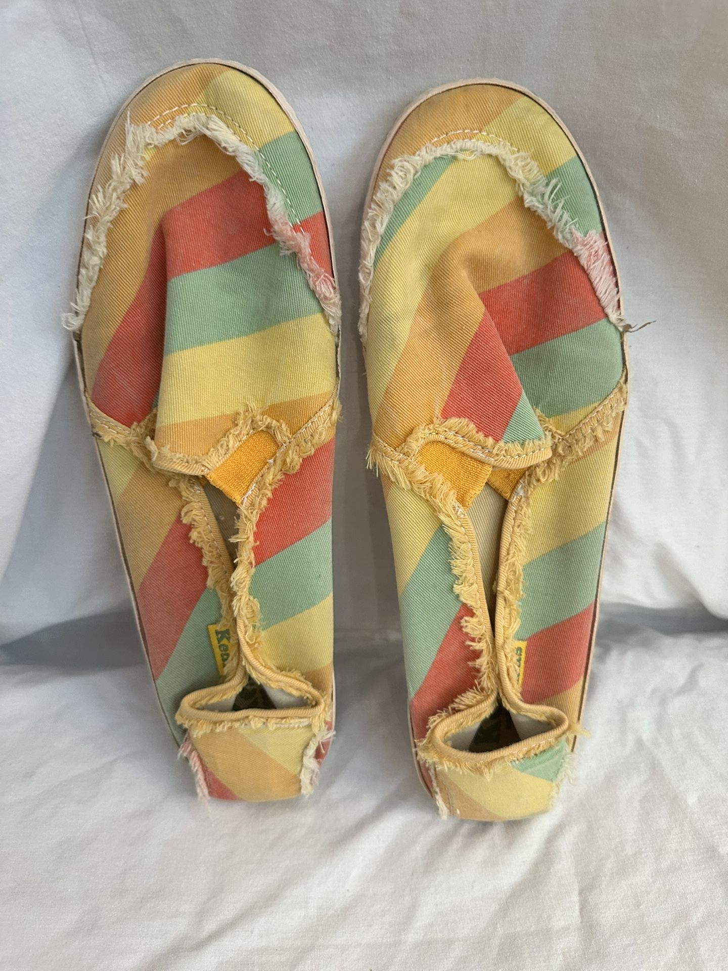 Keds Slip On Flats Striped Colorful Snearkers Shoes Womens Size 9