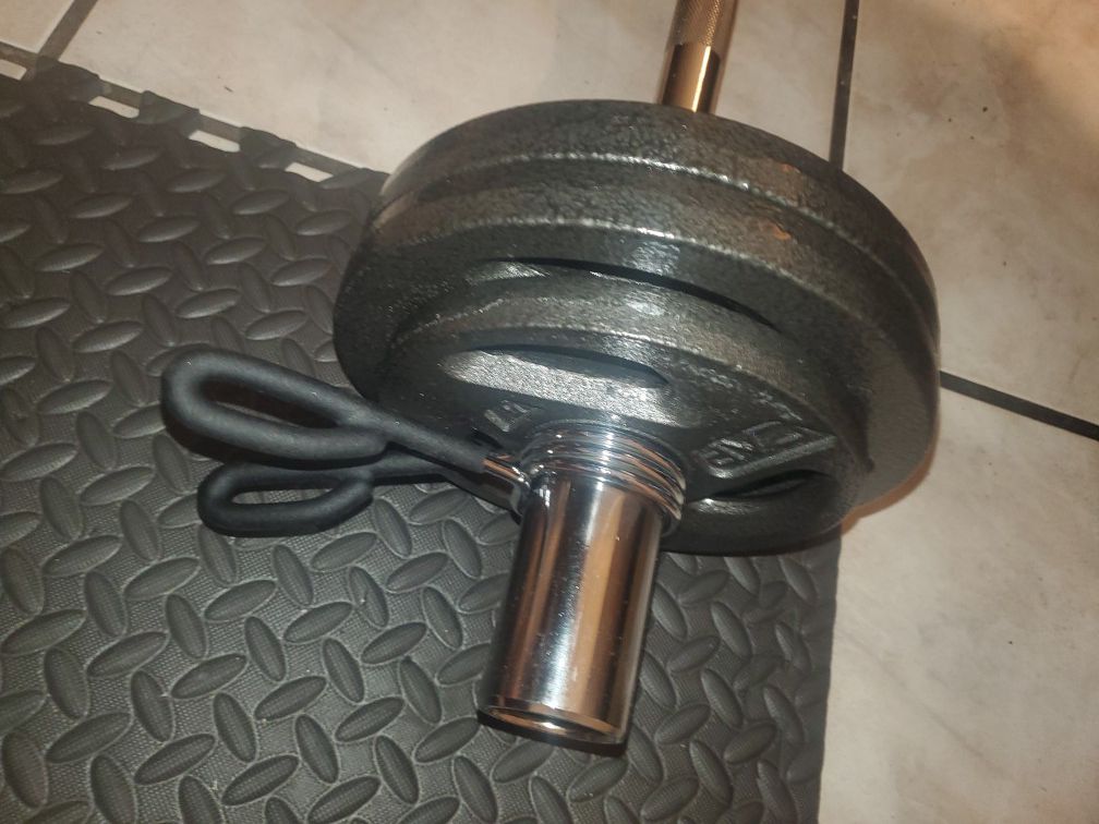 Fitness Gear olympic curl bar w/ 50 lbs brand new