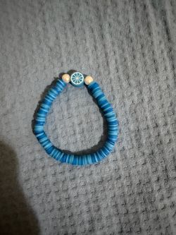 Blue Heishi Bead Stretch Bracelet