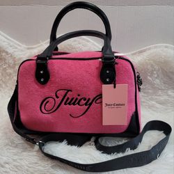 Juicy Couture Hot Pink Raising Star Bowler Bag BRAND New With Tags Terrycloth 