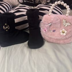 MK Boots and Pink Purse