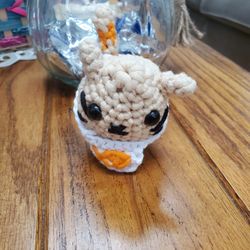 Crochet Cat With Fish Bib