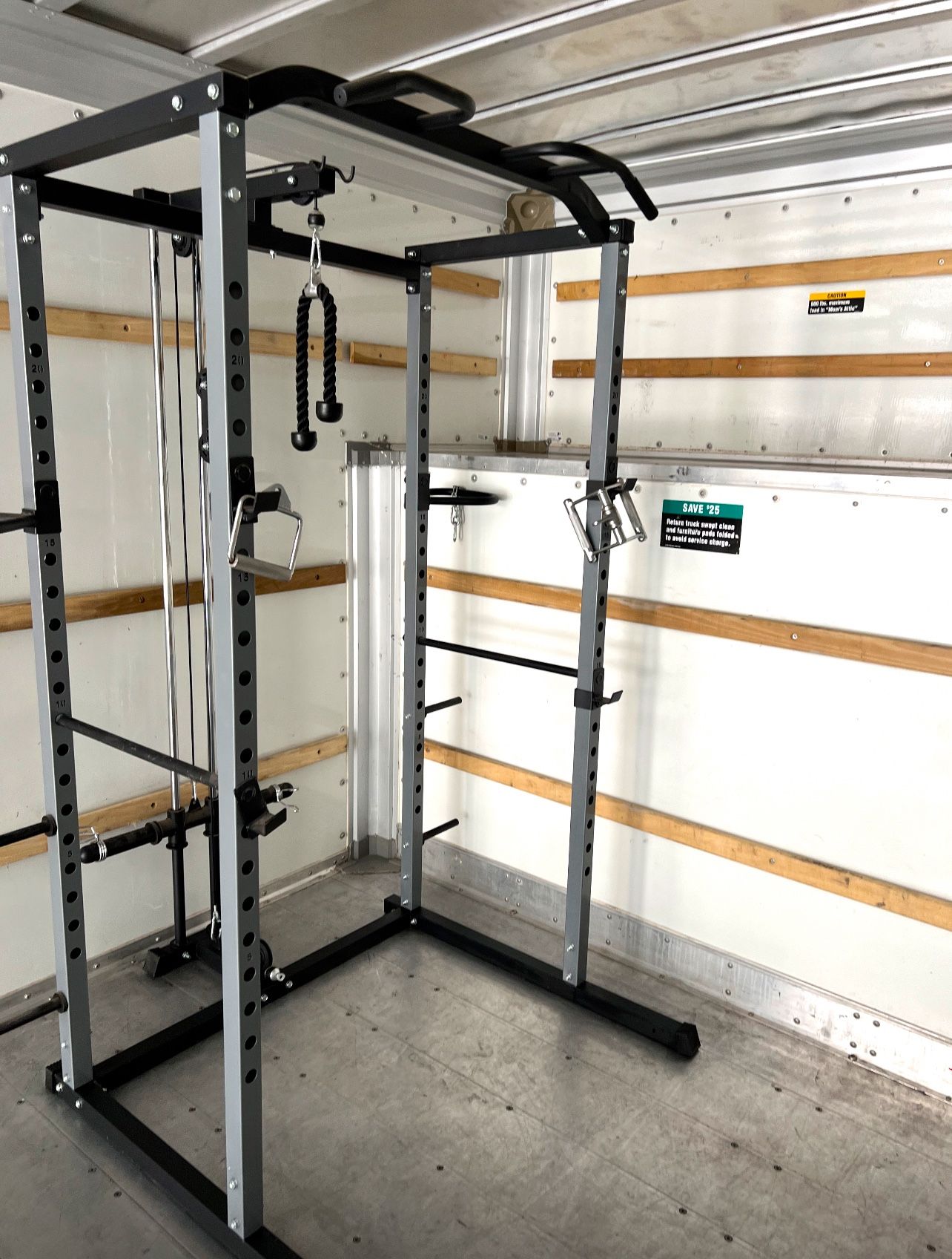 Power Rack + Bench + Stands + Pulley + Attachments