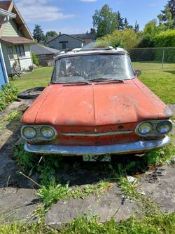 Vintage Red Corvair Convertible Project Car