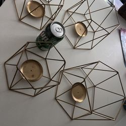 2 (2 Pack) Geometric Metal Candle Holders