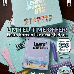 NEW Learn Korean with BTS Complete Set + MotiPen | K-Pop ARMY Gift | 1-Week Sale $39
:
BTS Learn Korean Full Kit 