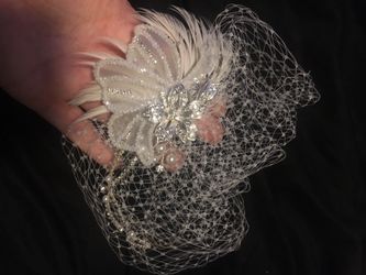 Cage wedding veil headpiece