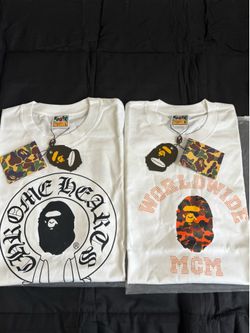 New a bathing apes chrome hearts x worldwide mcm