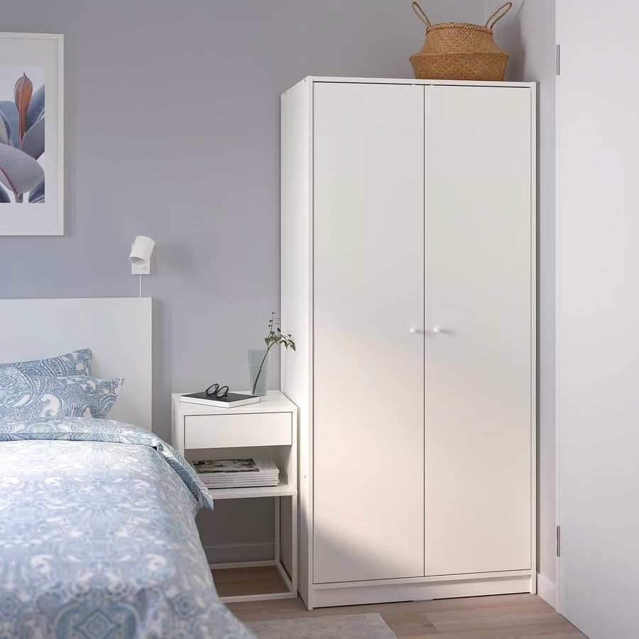 IKEA KLEPPSTAD Wardrobe with 2 doors white 31 1/4x69 1/4 