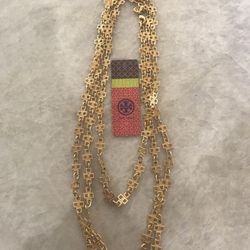 Torch Burch long gold plated chain