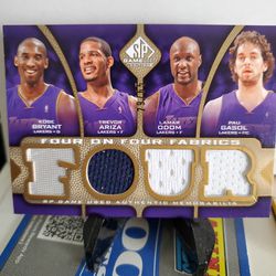 Lakers Kobe Bryant Pau Lamar Ariza Jersey Card