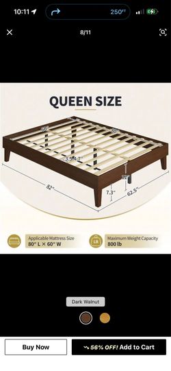 QUEEN WOOD BED FRAME NIB