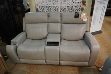 Moto Motion Maverick Leather Power Media Loveseat