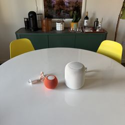 HomePod White And HomePod Mini Orange