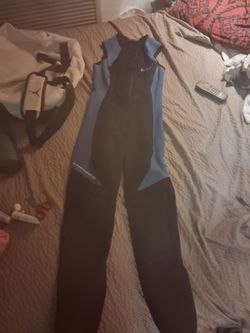 Full Body NRS Hydroskin 62 Titanium Wetsuit Black and Blue