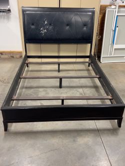 Queen Bed Frame – Upholstery Repair Project – As-Is