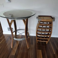 Wine Barrel Table And Wine Stand