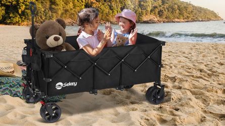 Sekey 300L Extended Collapsible Wagon, 660 lb Capacity, 48 in Long