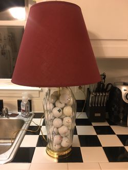 Golf Ball filled lamp.
