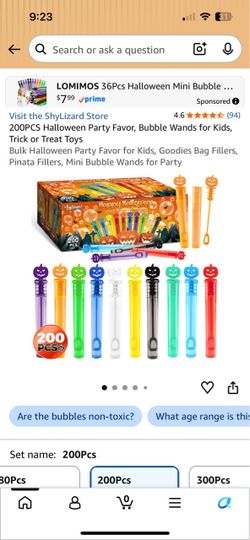 Halloween Mini Bubble Wands 200 Count