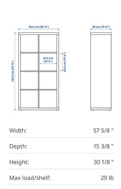 KALLAX Shelving unit, with 2 doors/4 drawers/ white  , 57 5/8x30 1/8