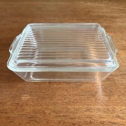 Vintage Pyrex #503 Clear Ribbed Lid Refrigerator Dish 1.5-Quart