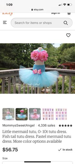 Little mermaid fish tail tutu dress blue and pink