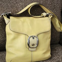 GENUINE COACH MUSTARD BLEECKER CROSSBODY LEATHER BAG