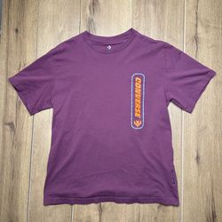 Converse T Shirt Men’s M Burgundy Skater Crew Neck Short Sleeve Graphic Print