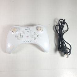 OEM Nintendo Wii U Pro Controller White WUP-005 Tested Cleaned w/ Charging Cable