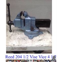 Reed 204 1/2 Vise / 4 1/2 Jaws / Opens 7 Inches / Swivel Base / Made In USA Vice / Out Of My Collection 
