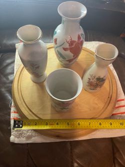 Four mini vases