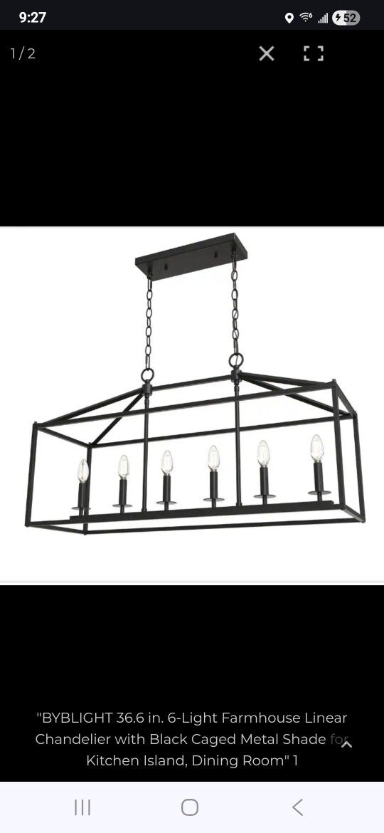 6-Light Farmhouse Linear Chandelier