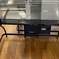 Wood + Glass Desk