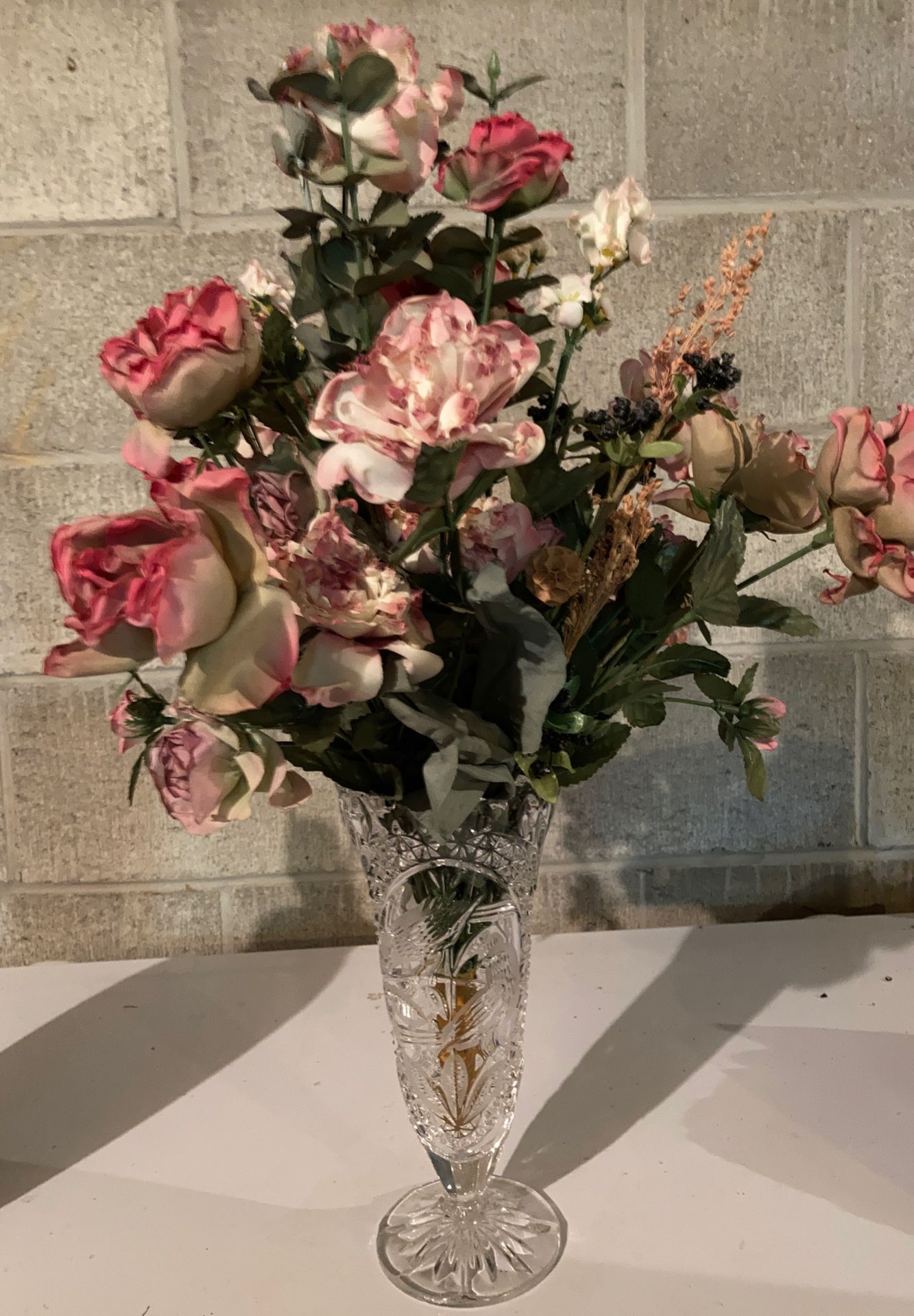 Crystal Vase with flowers