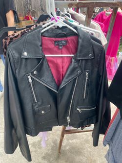 Leather and cheetah print jackets women’s size S