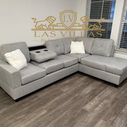 Brand New Rocket Gray Reversible Sectional Dimensions: 102" x 74" x 37"H (OVERALL SECTIONAL)