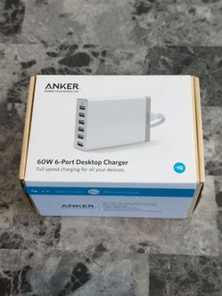 Anker 60W 6‑Port USB Charger (Model A(contact info removed))